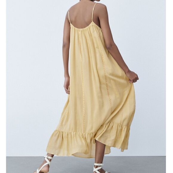 NWT Zara Long Embroidered Dress - Picture 8 of 11